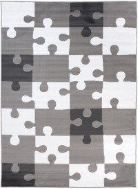 Dywan nowoczesny LUXURY Z414B W PUZZLE DO SALONU DO PRZEDPOKOJU szary