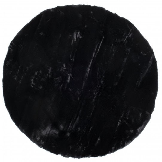 Dywan pluszowy DYWAN RABBIT PLUSZOWY KOŁO czarny